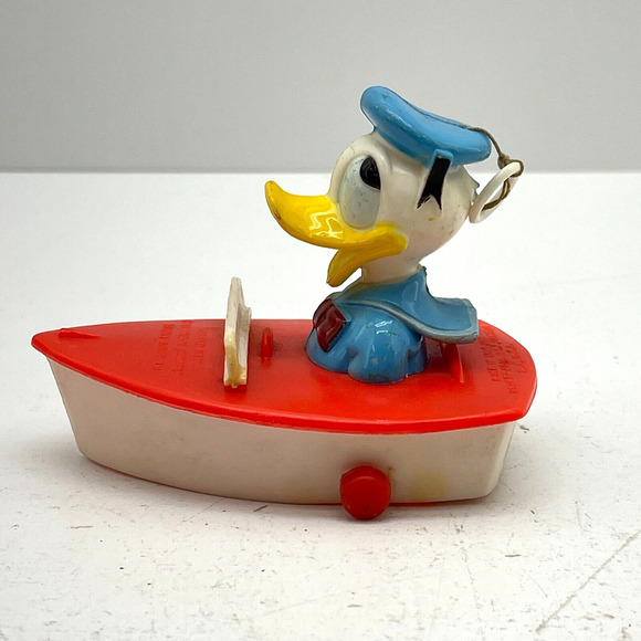 Vintage Donald Duck Trickey Rider Walt Disney String Pull Toy Hard Plastic - Picture 3 of 14